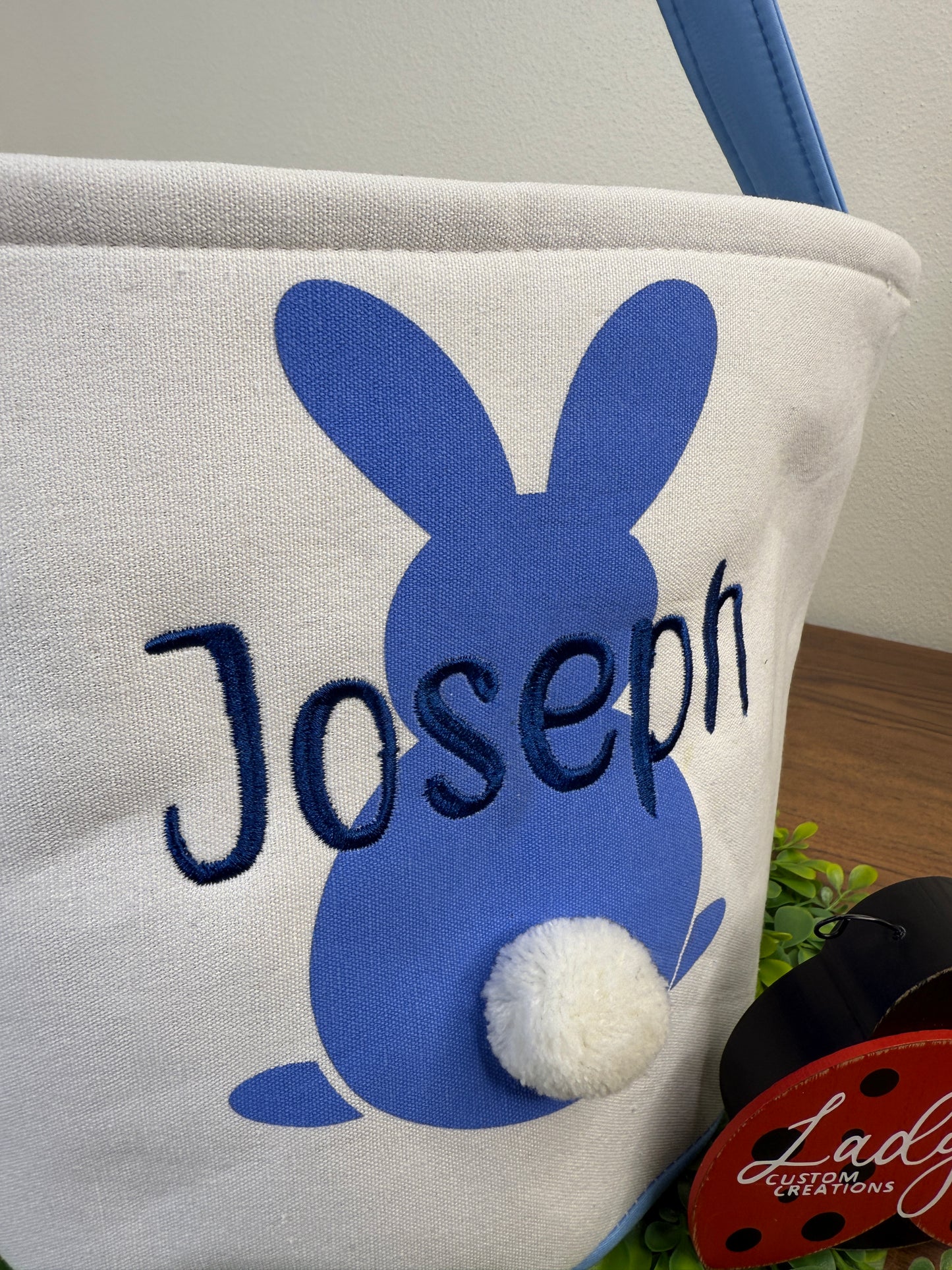 Embroidered Bunny Butt Easter Basket - Easter Tote Bag