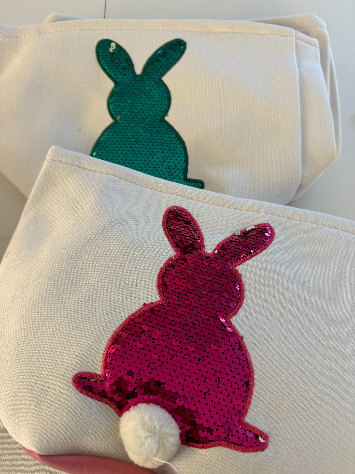 Embroidered Bunny Butt Easter Basket - Easter Tote Bag