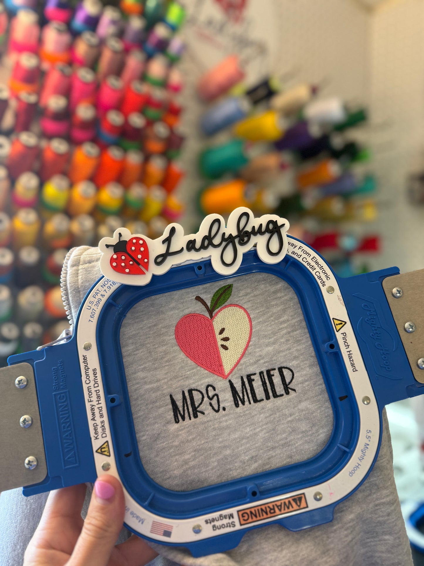 Personalized Teacher Quarter Zip - Apple Heart with Name