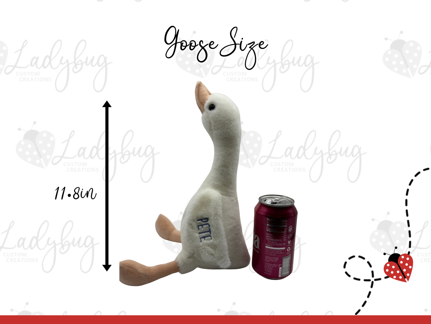 Embroidered Plush Goose - Custom Embroidered Baby Name Stuffed Animal