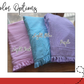 Personalized Seersucker Ruffle Kids Beach Towel, Custom Name Cotton Summer Pool Towel