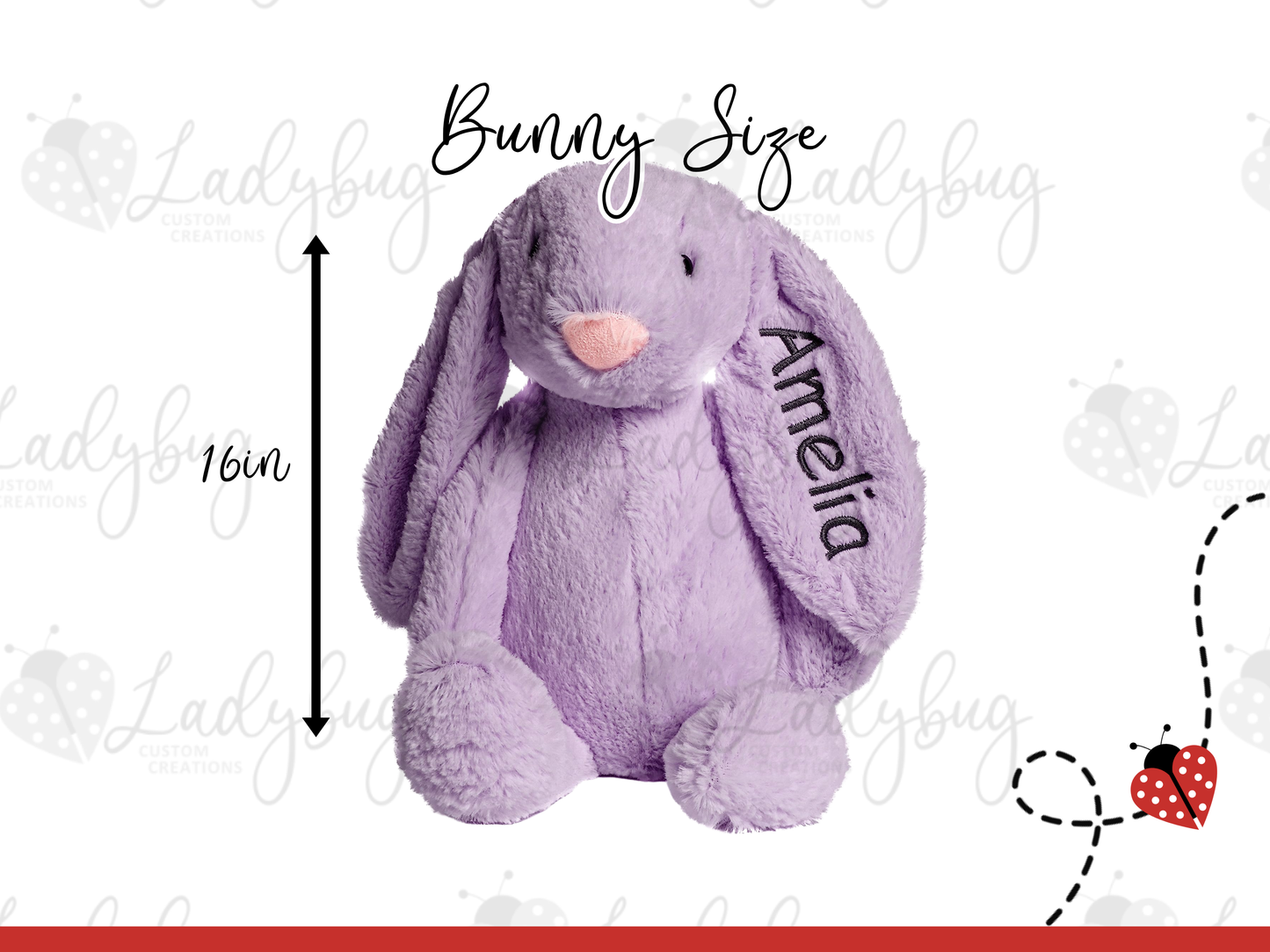 Embroidered Easter Bunny - 16" Plushie