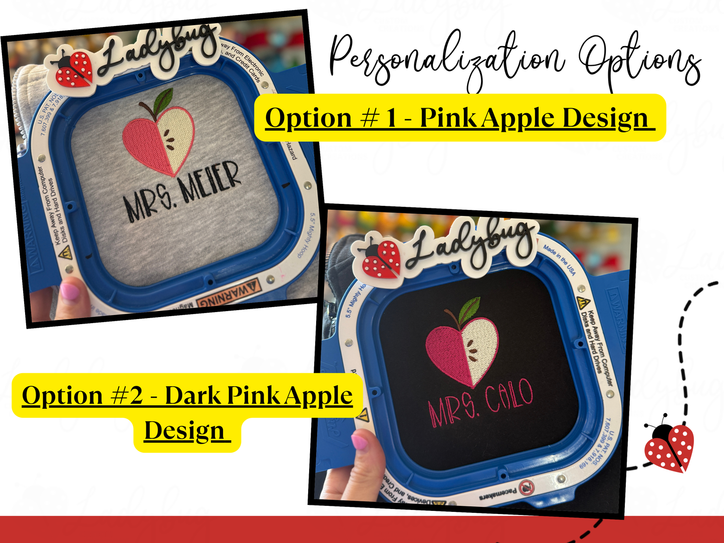 Personalized Teacher Quarter Zip - Apple Heart with Name