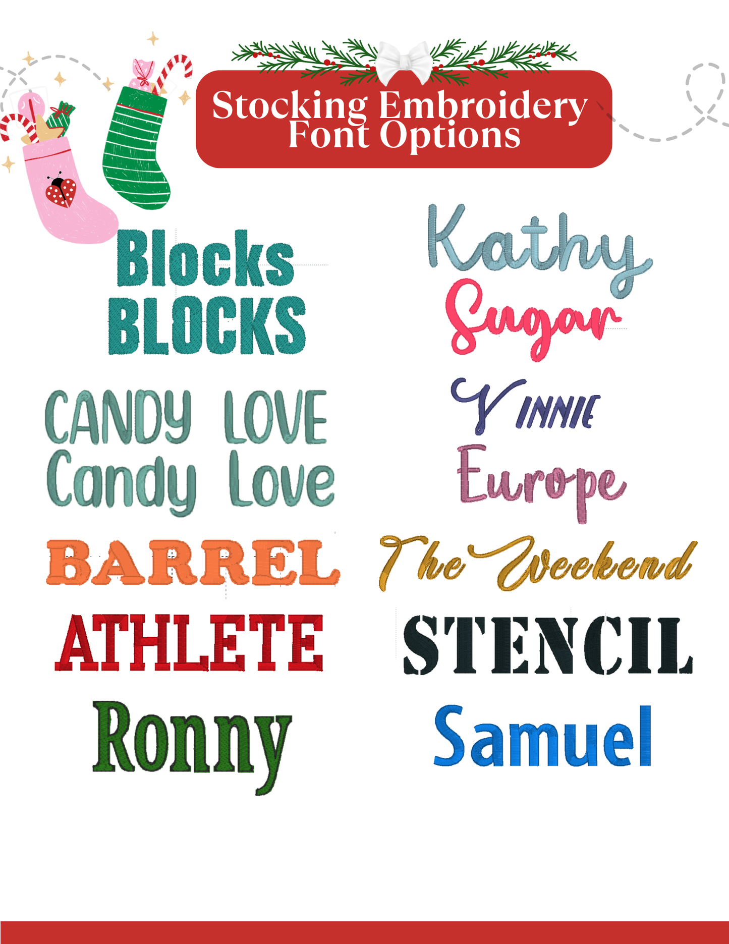 Cat Personalized Christmas Stocking - Embroidered