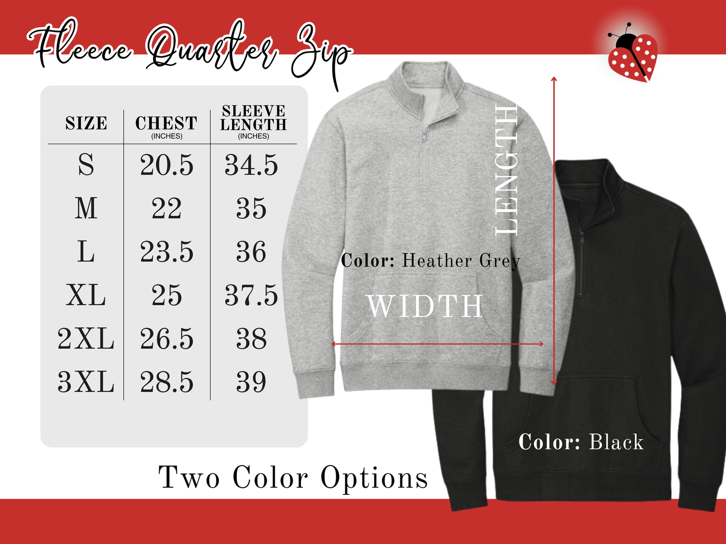 Personalized Teacher Quarter Zip - Apple Heart with Name