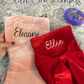 Pink Velvet Bow Personalized Christmas Stocking - Embroidered