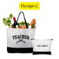 Teacher Gift Tote Set – Personalized Canvas Tote + Coordinating Makeup Bag