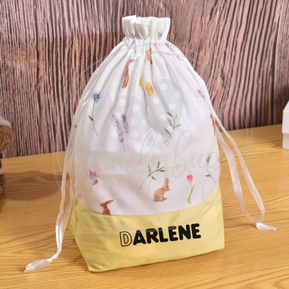 Embroidered He Is Risen Drawstring Easter Bags