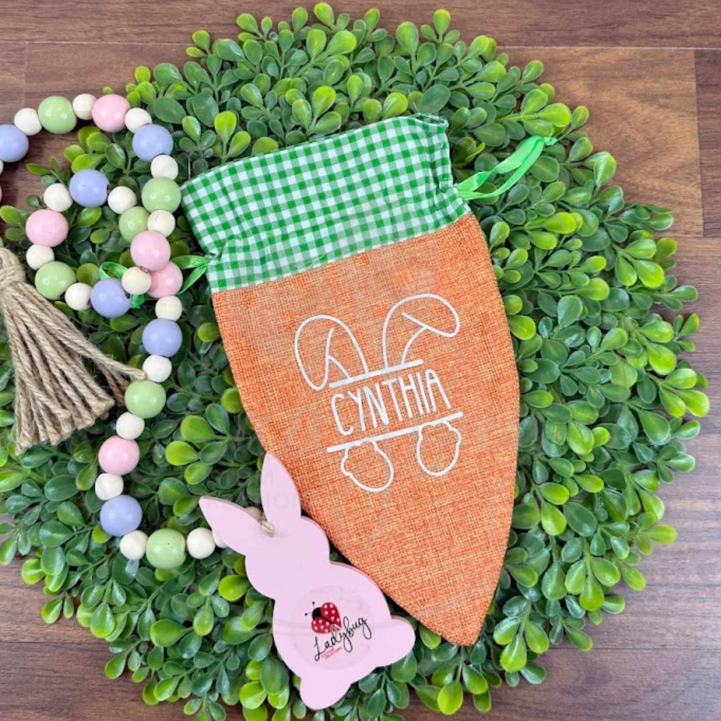 Personalized Carrot Shaped Treat Bag