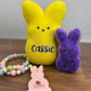Personalized Peep Medium Marshmallow Bunny Plushie - 10in