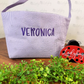 Embroidered Striped Easter Bag Basket Bucket Tote