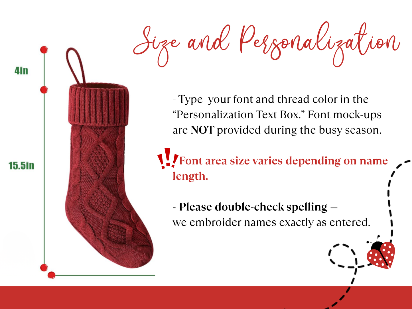 Classic Knit Christmas Stocking Personalized Christmas Stocking - Embroidered