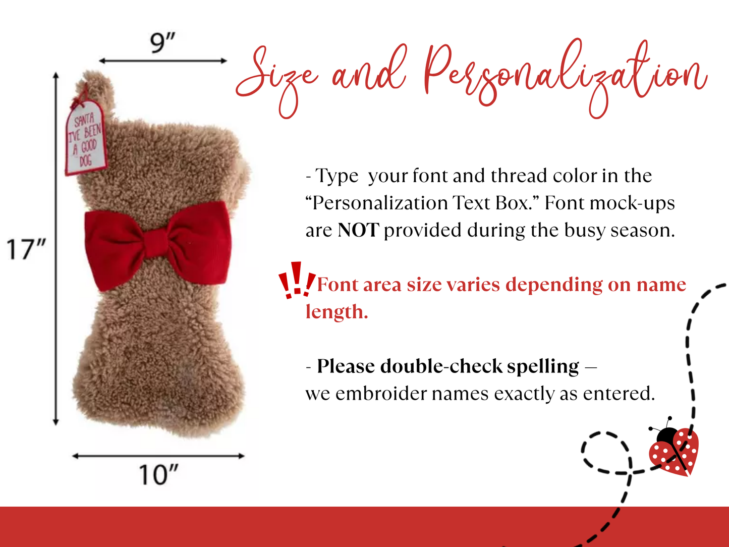 Furry Bone Personalized Christmas Stocking - Embroidered