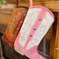 Cowboy Boot Christmas Stocking - Embroidered Name Stocking